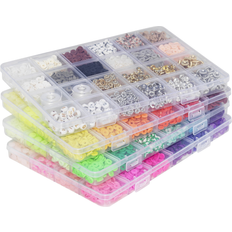 Hobbymaterial Panduro Heishi Big Box Masser af Perler og Smykketråd i Praktiske Perleæsker