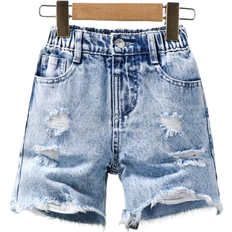 Shein Toddler Boys Ripped Frayed Raw Hem Denim Shorts