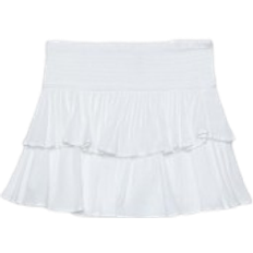 Stradivarius Ruffled Miniskirt Shorts - White