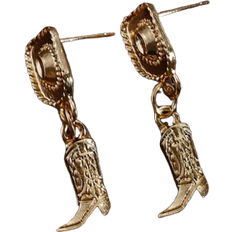Shein 1pair European & American Vintage Western Cowboy Hat & Boots Shaped Alloy Dangle Earrings For Women, Daily Wear