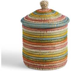 Dunelm Rainbow Seagrass Storage with Lid - Multicolor Basket 28cm 28cm