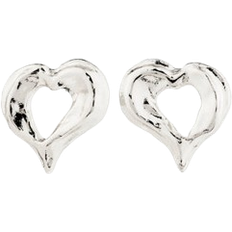 Pilgrim Tide Heart Earrings - Silver