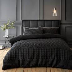Dunelm Billie Duvet Cover Black (200x200cm)