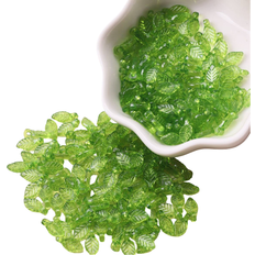 Shein 200 Stücke Miniatur Grüne Transparent Blatt Förmige Diy Schmuck Machen Anhänger Perlen