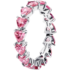 Pandora Band Hearts Ring - Silver/Pink