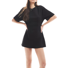 Monki T-Shirt Dress With Cinched Waist - Black