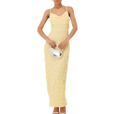 Vila Textured Jersey Cami Maxi Dress - Pale Yellow