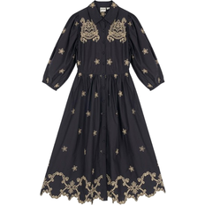 Joanie Rachida Embroidered Western Shirt Dress - Black