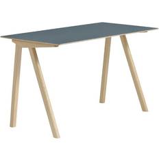 Hay Writing Desks Hay CPH 90 Desk WB Lacquered Oak Smokey Blue Linoleum Skrivebord