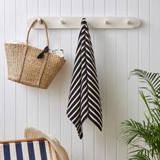 Dunelm Monochrome Stripe Cotton Bath Towel Black (140x70cm)
