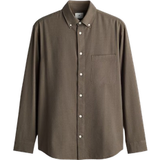 H&M Regular Fit Textured Shirt - Khaki Green