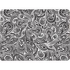 Premier Housewares Paisley Set Med 4 Bordstabletter Kork Bordstablett Vit, Svart (29x22cm)