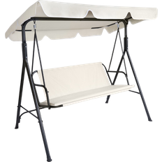 OHS 3-seater Swing Bench with Canopy - Cream