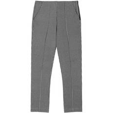 Joanie Marilyn Dogtooth Print Tapered Trousers - Black