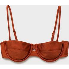 Bronze - Dame Bikinitrusser Mango Højtaljede Bronzefarvede Bikinitrusser - Brun