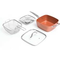 Non stick pande sæt InnovaGoods 5 in 1 All-Purpose med låg