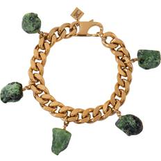 Märta Larsson Wrist Collar Bracelet - Gold/Ruby Zoisite