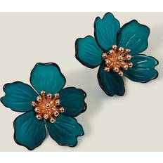 Accessorize Blå Statement Ørestikkere Blomsterdesign I Resin