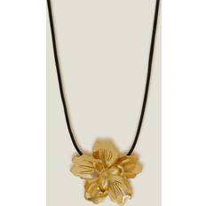 Accessorize Statement Flower Cord Necklace - Gold