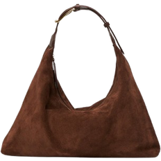Liffner Pillow Shoulder Bag - Suede Dark Brown