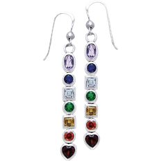 BM Jewels Chakra Earrings - Silver/Multicolour