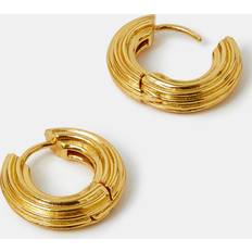 Accessorize Z Guldfärgade Grova Creoler - Spårad Design