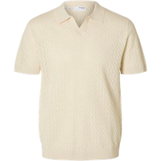 Selected Lino Knitted Polo - Egret
