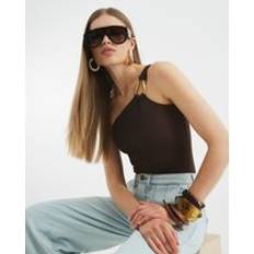 Bodysuits River Island Womens Shoulder Trim Bodysuit - Brown