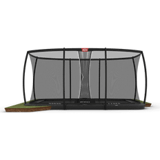 BERG Trampoline BERG Trampolin Ultim Champion FlatGround 500 Grey inkl. Sicherheitsnetz Deluxe XL