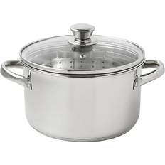 Mainstays Stainless Steel 4-Quart Steamer Pot with Glass Lid with lid 1 gal 8.8 "