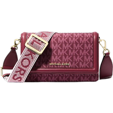 Michael Kors Jet Set Small Logo Print Woven Smartphone Crossbody Bag - Mulberry