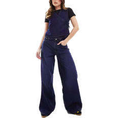 ASOS DESIGN Mjuka Jeans Med Vida Ben - Marinblå