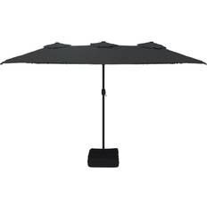 vidaXL Ombrellone A Doppia Testa Con Led Nero 449x245 cm 449cm