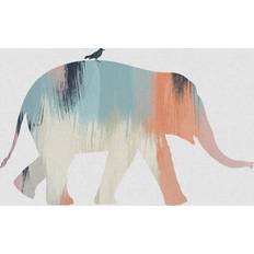 Akryl Posters Pastel Elephant Multicolour Poster 50x70cm