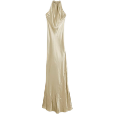 River Island Halterneck Slip Maxi Dress - Gold