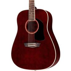Washburn Wd100dl Dreadnought Mahogany Acoustic Guitar Transparent Wine Red