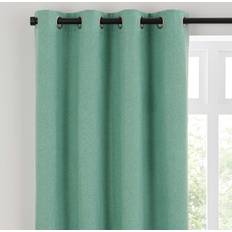 Dunelm Luna Brushed Blackout Eyelet Curtains Jade Mist 168x228cm