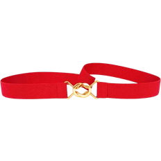 Elastikbaelter Waist Belt with Fine Buckle - Red/Gold