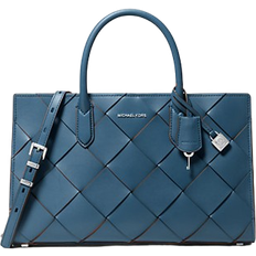 Michael Kors Scarlett Medium Woven Leather Satchel - Dk Chambray
