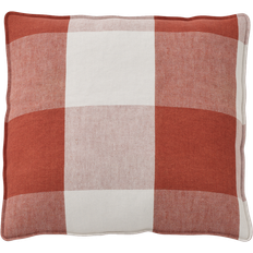 65 x 65 pudebetræk Bemz Check Linen Terracotta Pudebetræk Brun (65x65cm)