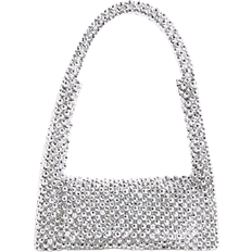River Island Bags River Island Beaded Metallic Clutch Bag - Silver