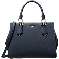 Michael Kors Marilyn Medium Saffiano Leather Satchel - Navy