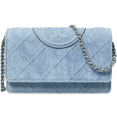 Tory Burch Fleming Print Suede Crossbody - Denim