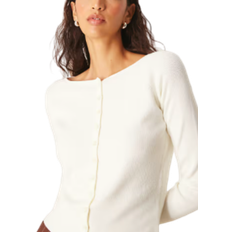 ASOS DESIGN Fitted Ribbed Cardigan - Cream