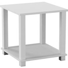 Wood Bedside Tables URBN Living 2 Tier S-Tube End Small Wood Nightstand With Storage Shelf Bedside Table 40x40cm
