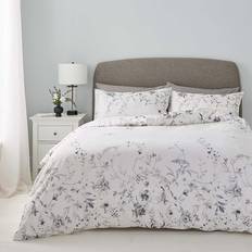 Dunelm Nola Floral and Pillowcase Set - Duvet Cover Grey (200x200cm)