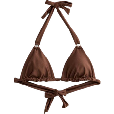 New Look Mix and Match Ring Detail Halterneck Bikini Top - Dark Brown