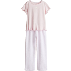 H&M Trikåpyjamas - Ljusrosa/Randig