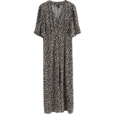Lindex Patterned Midi Dress - Off Black
