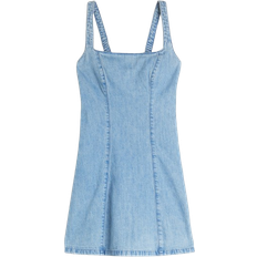Denim - Women Dresses Hollister Linen Blend Structured Mini Dress - Chambray
